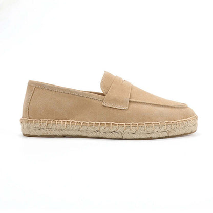 Espadrilles homme en cuir brossé - 44 / Wheat