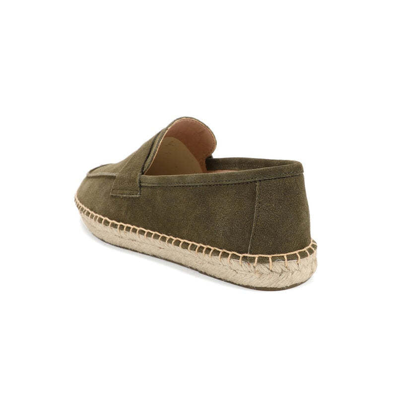 Espadrilles homme en cuir brossé - 43 / Green