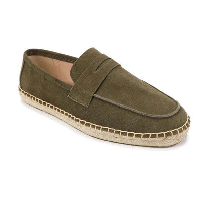 Espadrilles homme en cuir brossé - 43 / Wheat