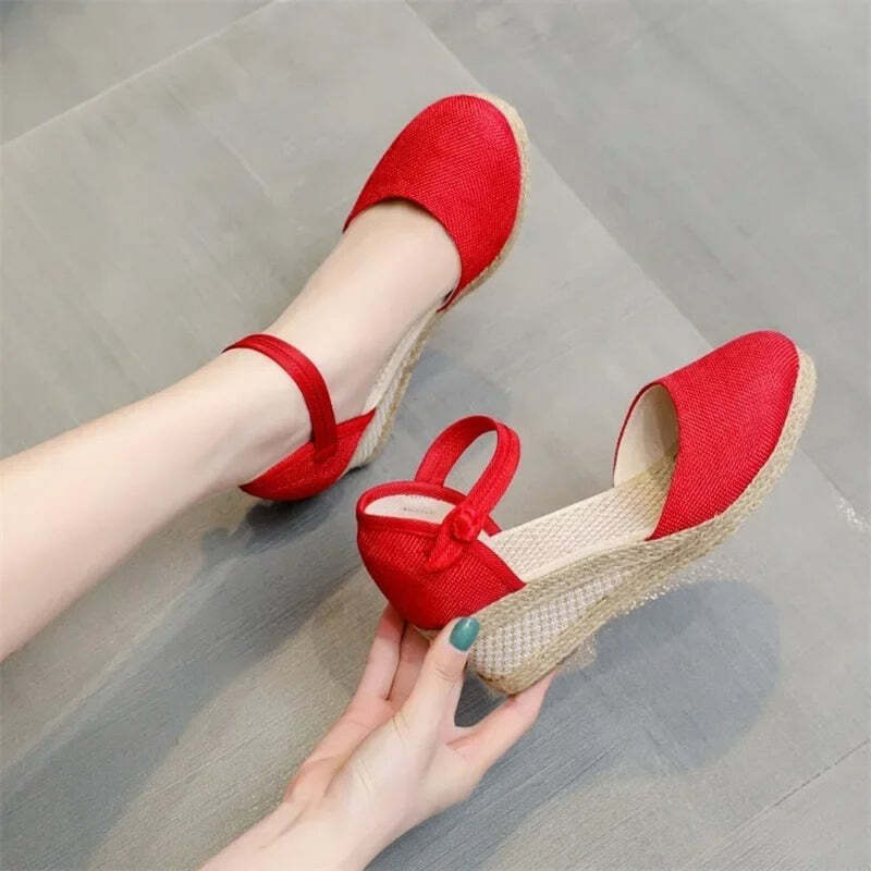 Espadrille femme chic de soirée - 34 / Red