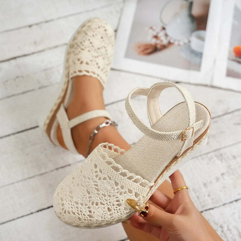 Espadrille femme dentelle - 38 / Blanc