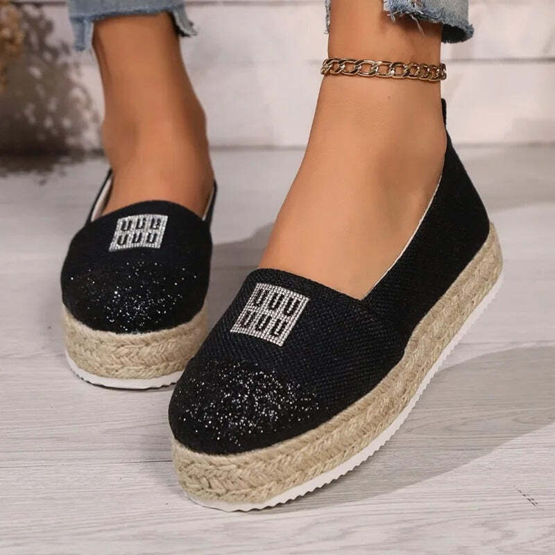 Espadrille femme imitation luxe - 35 / Black