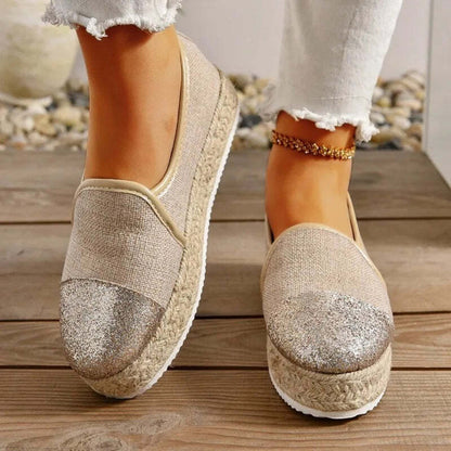 Espadrille pour femme paillette - 36 / Wheat