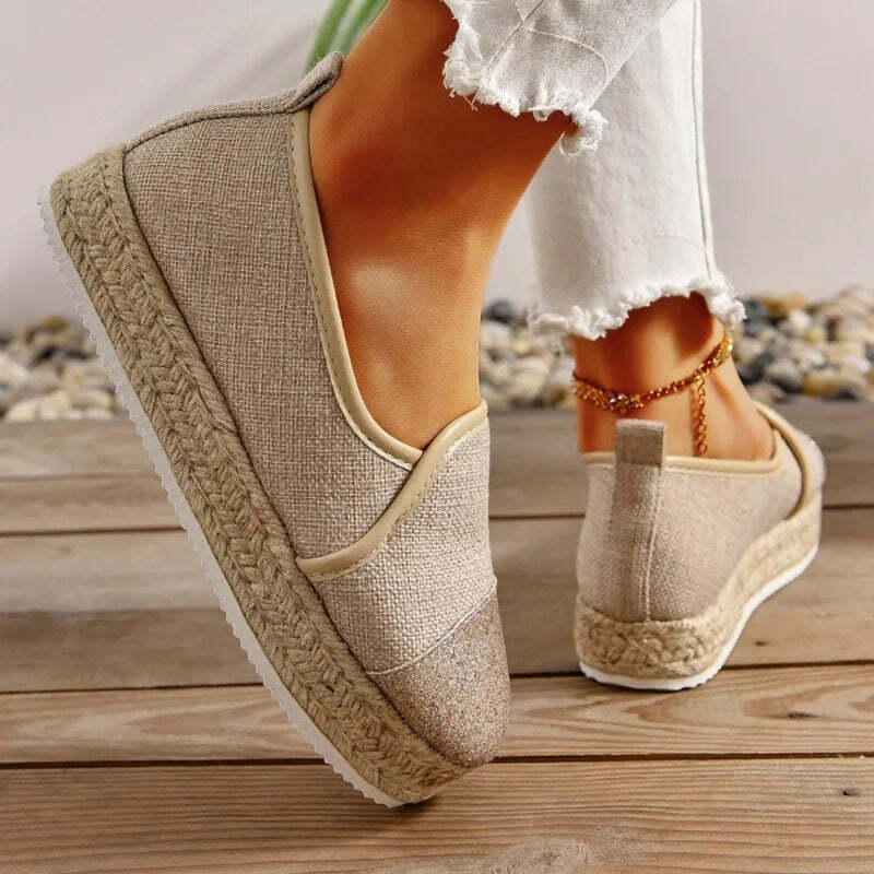 Espadrille pour femme paillette - 37 / Wheat