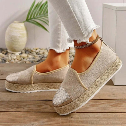 Espadrille pour femme paillette - 39 / Wheat