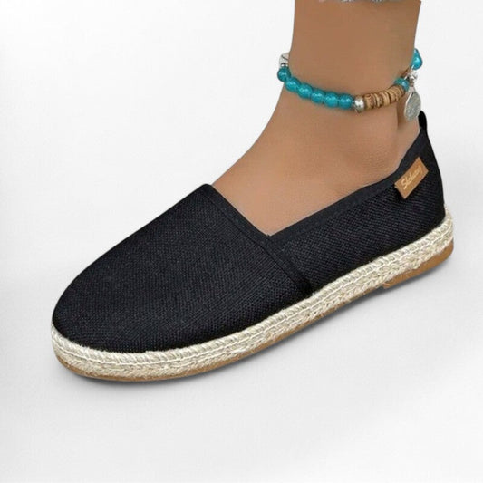 Espadrille femme plate pour la marche - 36 / Black