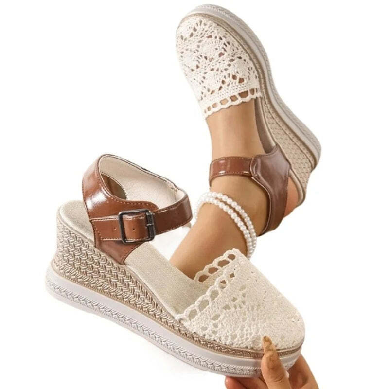 Espadrille haute femme - 37 / Wheat