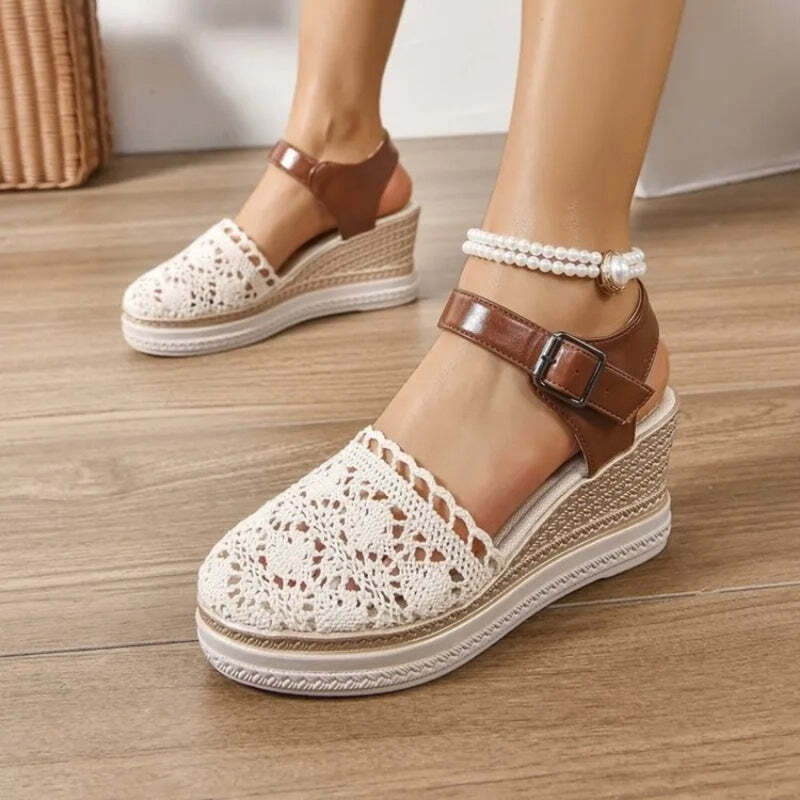 Espadrille haute femme - 38 / Wheat