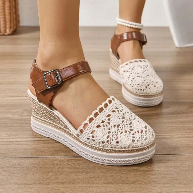 Espadrille haute femme - 41 / Wheat