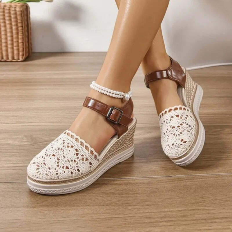 Espadrille haute femme - 42 / Wheat
