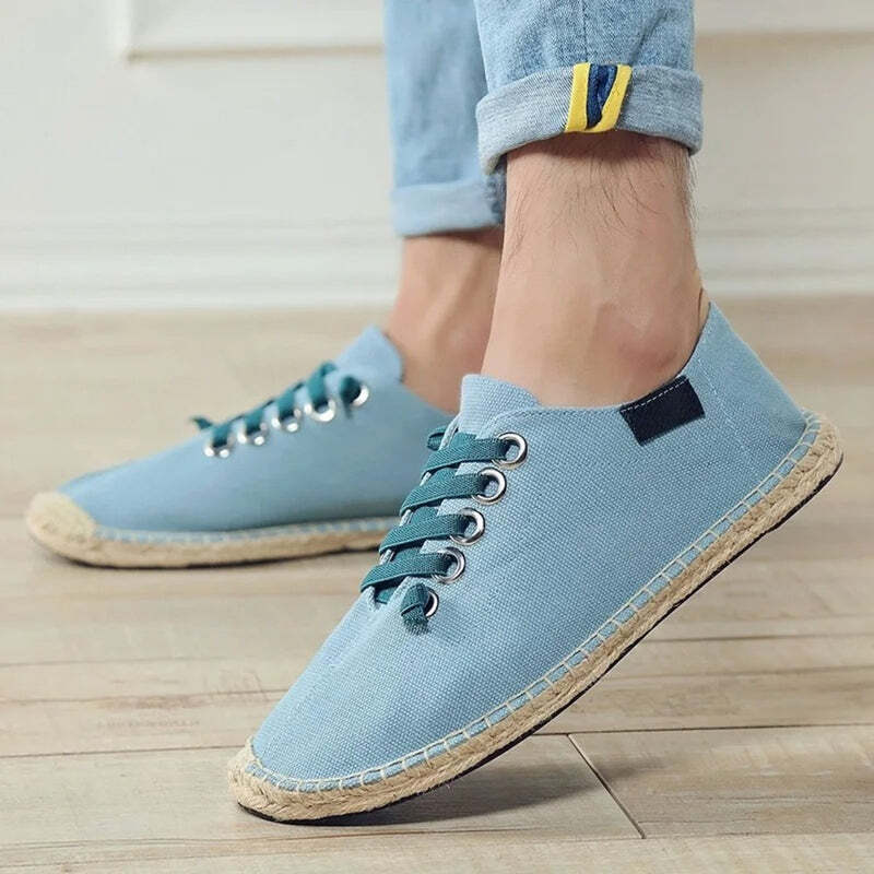 Espadrilles pour homme avec lacets - 40 / RoyalBlue