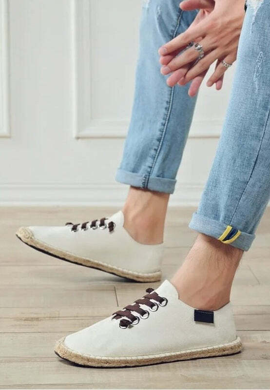 Espadrilles pour homme avec lacets - 40 / Black