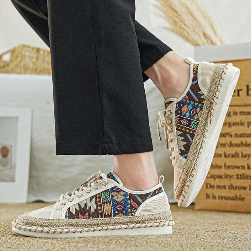 Espadrilles élégantes pour homme – finition luxe - 37 / Blanc