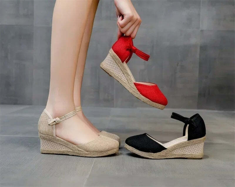 Espadrille femme chic de soirée - 36 / Red