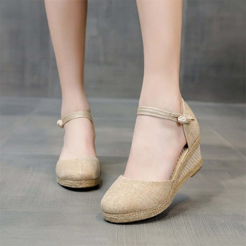 Espadrille type sandale femme - 38 / Wheat