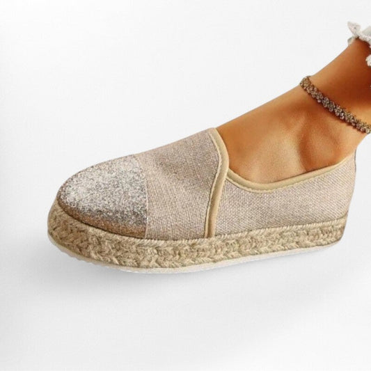 Espadrille pour femme paillette - 35 / Wheat