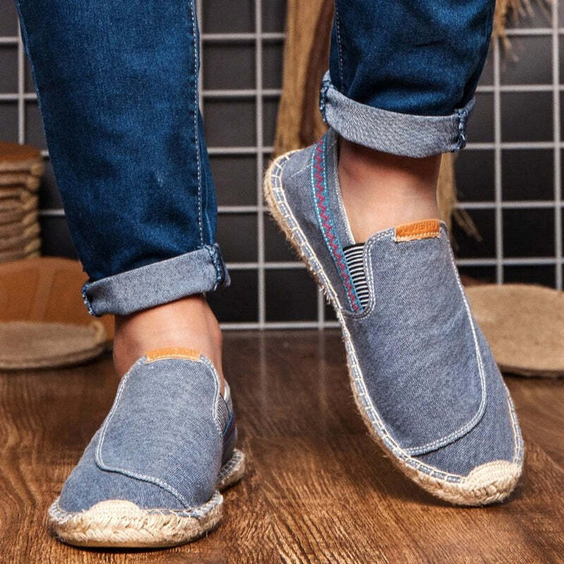 Espadrilles en toile bleu marine pour homme