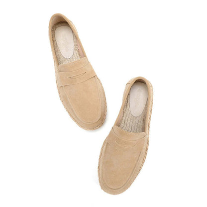 Espadrilles homme en cuir brossé