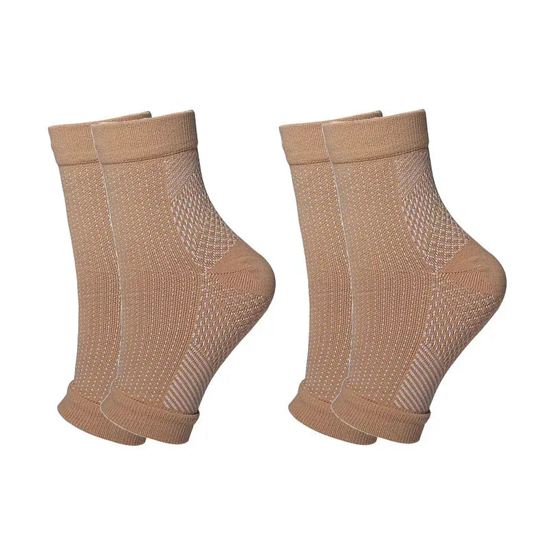 Lot De Deux Chaussettes Orthopédiques Femme Avec Maintien Par Compression - Chair / S-M