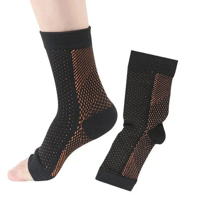 Lot De Deux Chaussettes Orthopédiques Femme Avec Maintien Par Compression - Blanc chair / L-XL
