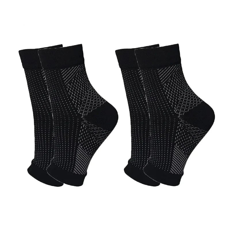 Lot De Deux Chaussettes Orthopédiques Femme Avec Maintien Par Compression - Rose / L-XL