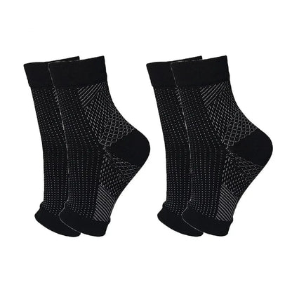 Lot De Deux Chaussettes Orthopédiques Femme Avec Maintien Par Compression - Rose / L-XL