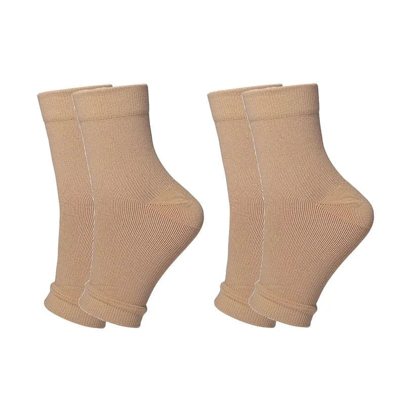 Lot De Deux Chaussettes Orthopédiques Femme Avec Maintien Par Compression - Chair / L-XL