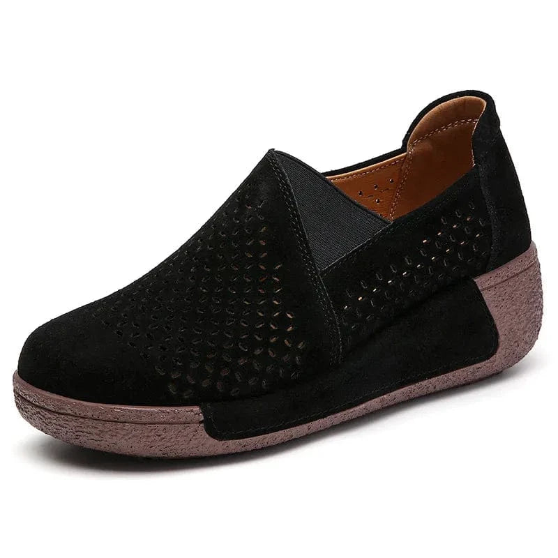 Mocassin Orthopédique Femme Ajouré et Élégant - Gris / 38