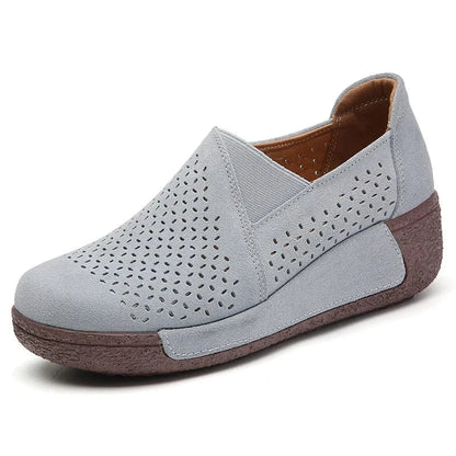 Mocassin Orthopédique Femme Ajouré et Élégant - Gris / 36