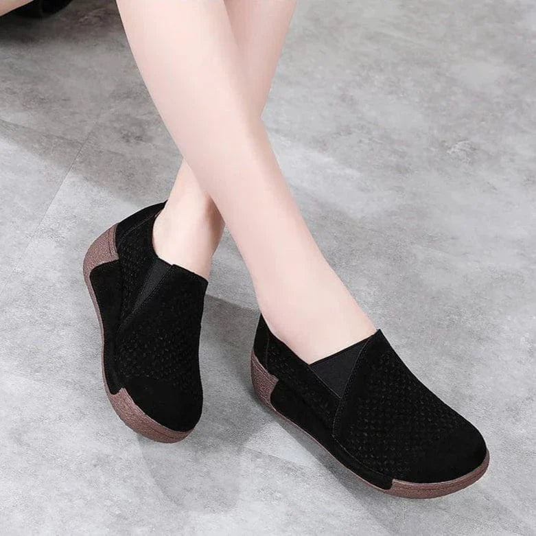 Mocassin Orthopédique Femme Ajouré et Élégant - Gris foncé / 39