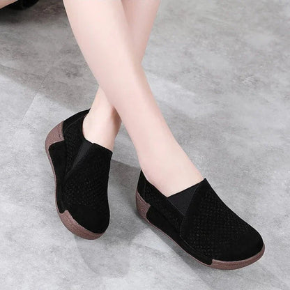 Mocassin Orthopédique Femme Ajouré et Élégant - Gris foncé / 39