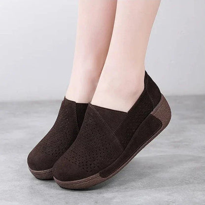 Mocassin Orthopédique Femme Ajouré et Élégant - Gris foncé / 41