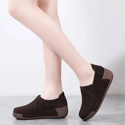 Mocassin Orthopédique Femme Ajouré et Élégant - Gris foncé / 42
