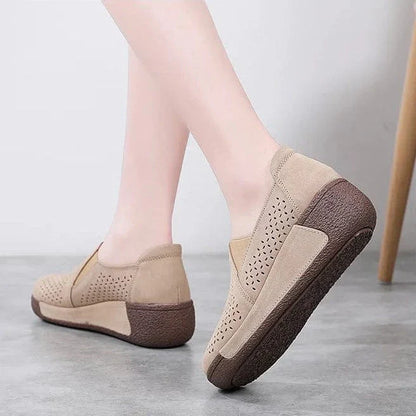 Mocassin Orthopédique Femme Ajouré et Élégant - Gris foncé / 38