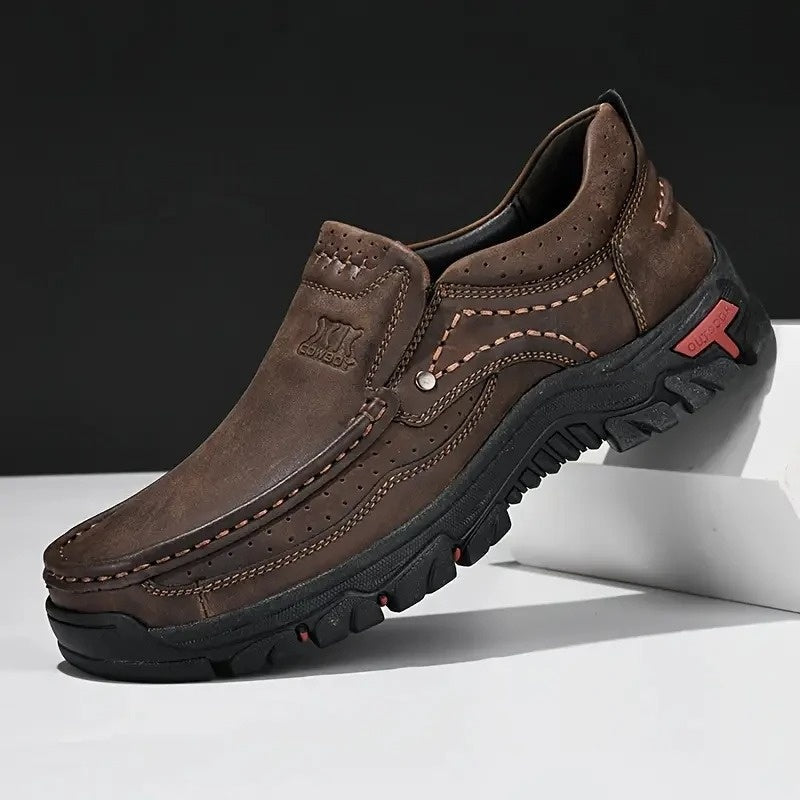 Mocassins homme en cuir marron orthopédiques - 40 / Sienna