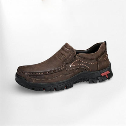 Mocassins homme en cuir marron orthopédiques - 40 / Chocolate