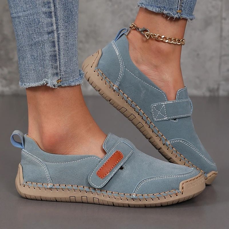 Mocassins orthopédiques d’été femme en cuir - SteelBlue / 41