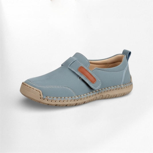 Mocassins orthopédiques d’été femme en cuir - SteelBlue / 36