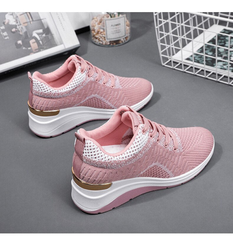 Women's orthopedic shoes with mesh wedges