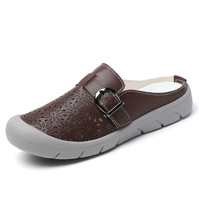 Sabots Orthopédiques Fleuris Femme - Marron / 40