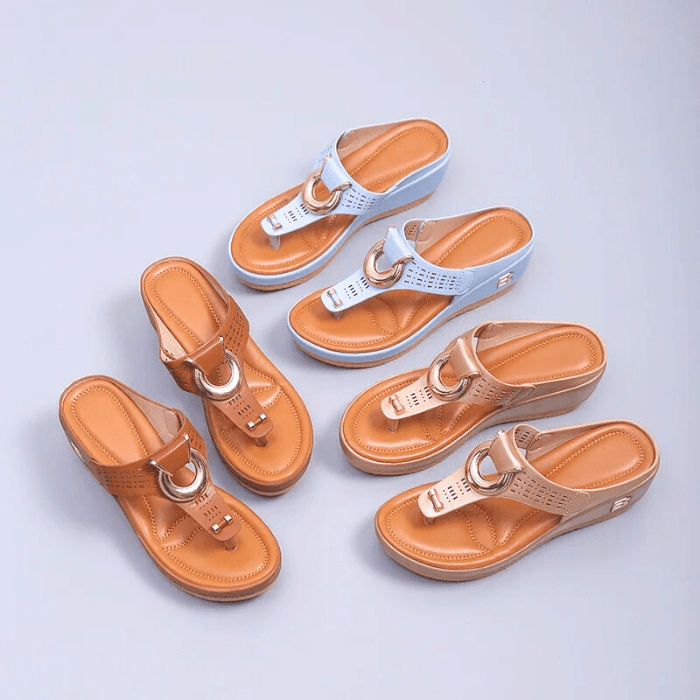 SANDALES ORTHOPÉDIQUES COMPENSÉES CONFORTABLES POUR FEMME - Confort Orthopédique