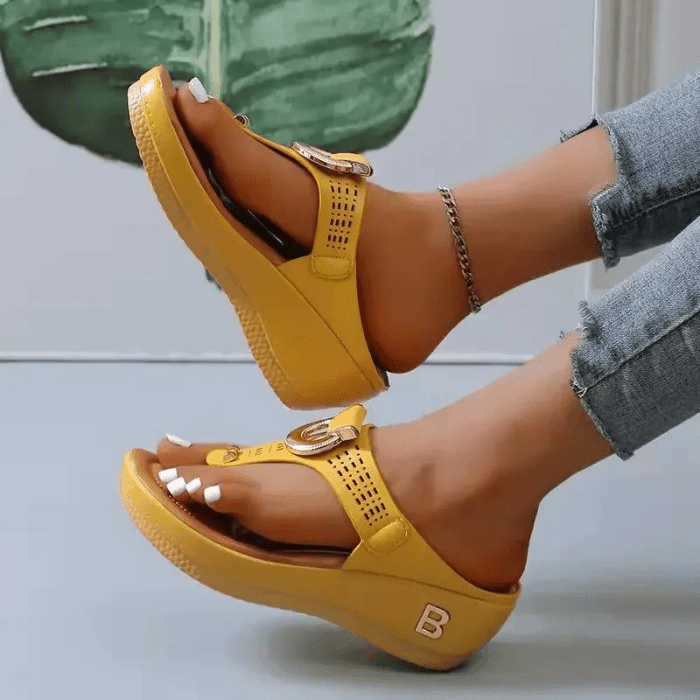 SANDALES ORTHOPÉDIQUES COMPENSÉES CONFORTABLES POUR FEMME - Confort Orthopédique