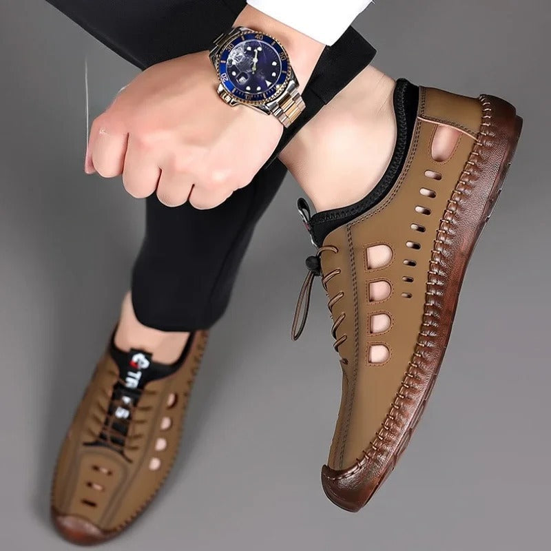 Sandales cuir homme fermées