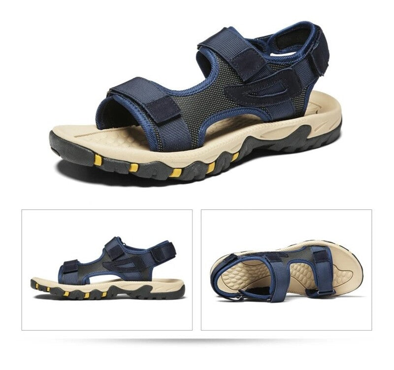 Sandales à scratch pour homme - 41 / Black