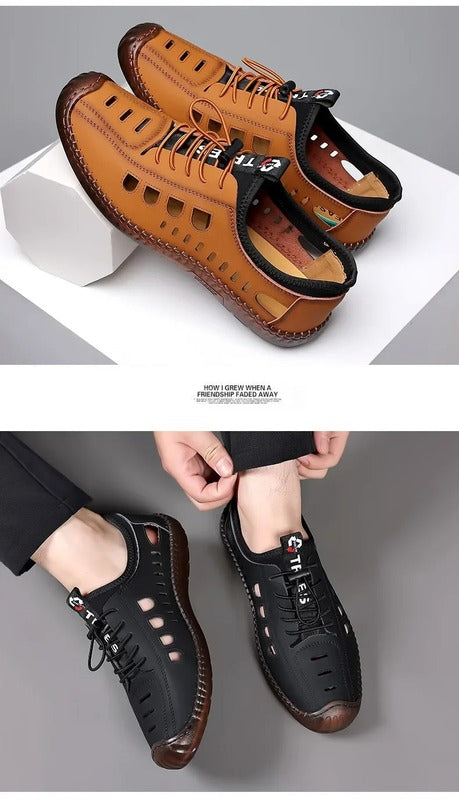 Sandales cuir homme fermées - 40 / Black
