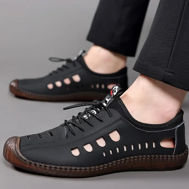 Sandales cuir homme fermées - 40 / Chocolate