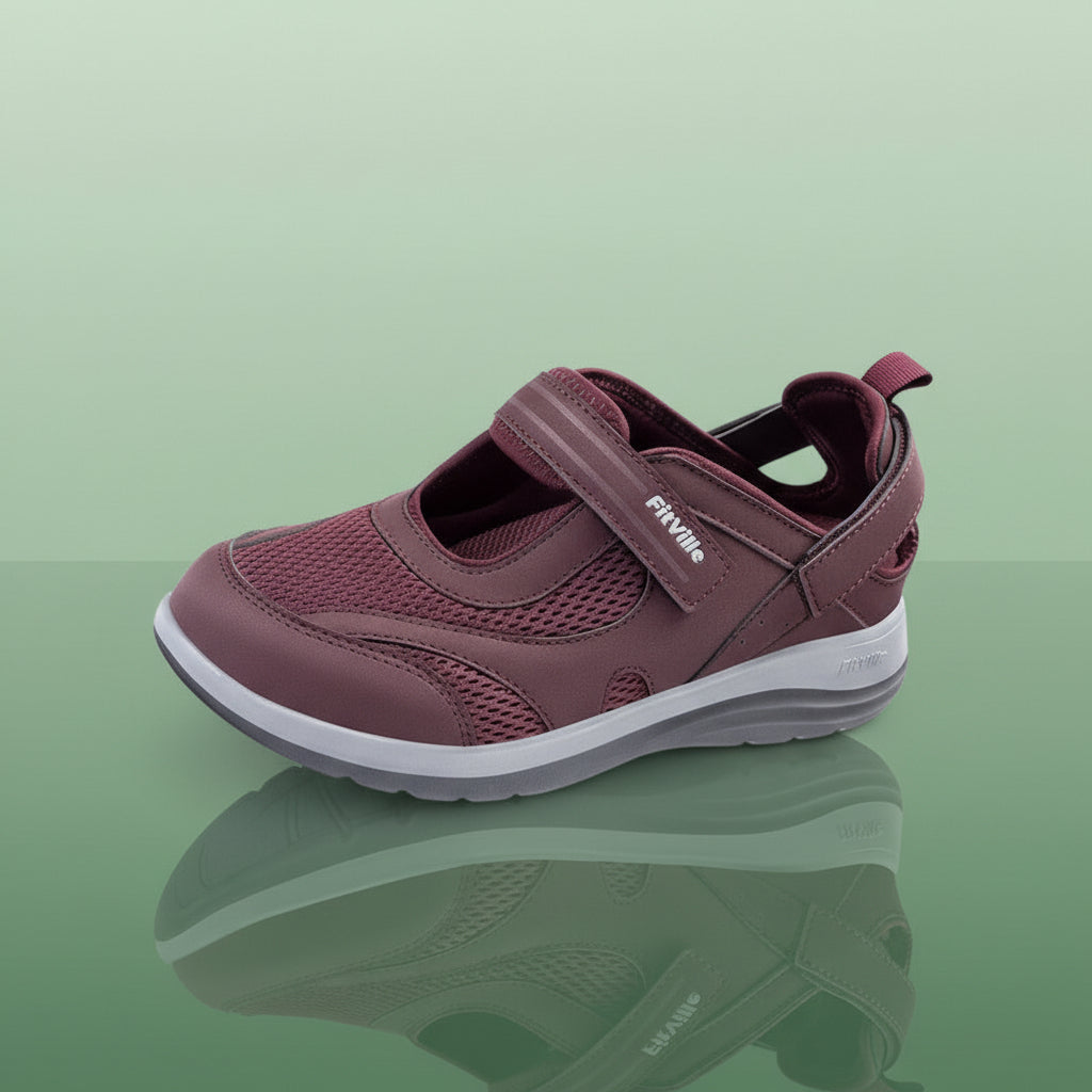 Sandales velcro femme - DarkRed / 36