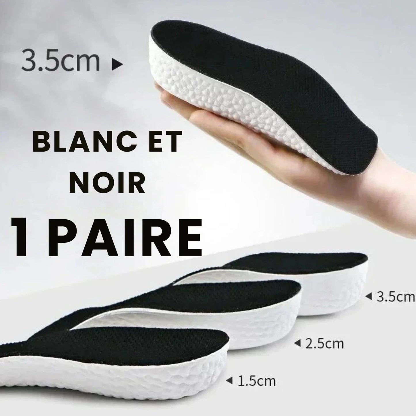 Talonnette Orthopédique À Mémoire De Forme - Gris et blanc / 1.5 cm