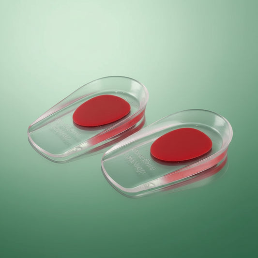 Talonnette Orthopédiques Transparente En Silicone - Rouge : 10 cm x 5.8 cm