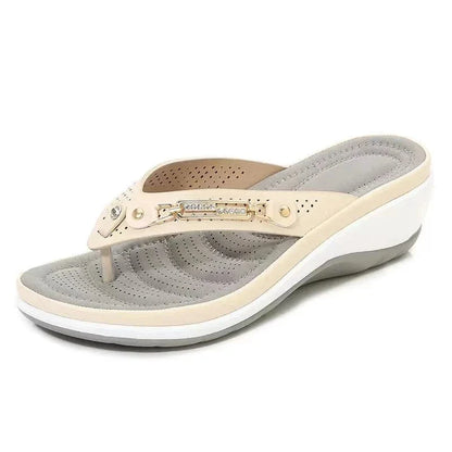 Tong Orthopédique Femme Compensée Et Durable - Blanc / 39